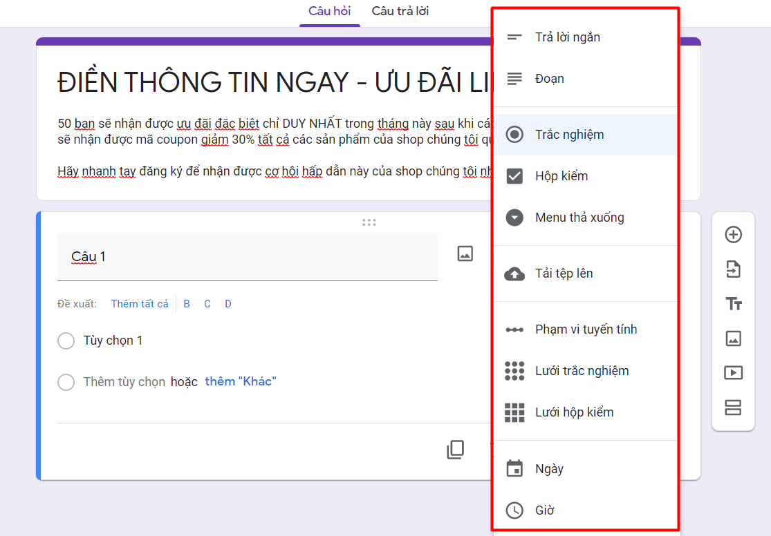 Hướng dẫn tạo và sử dụng Google Form