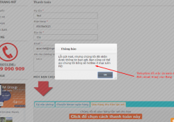 Cấu hình lỗi đặt hàng trên website